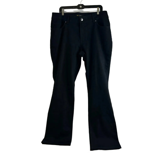 Jeans Boot Cut By Lee In Black Denim, Size: 16l