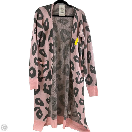 Sweater Cardigan By Btfbm In Grey & Pink, Size: Xl