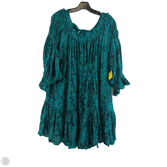 Tunic 3/4 Sleeve By Free People In Black & Green, Size: Xl