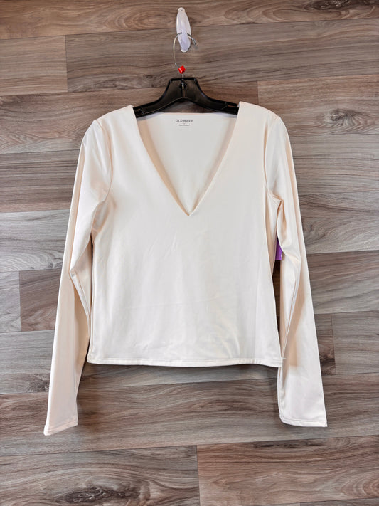 Cream Top Long Sleeve Basic Old Navy, Size M