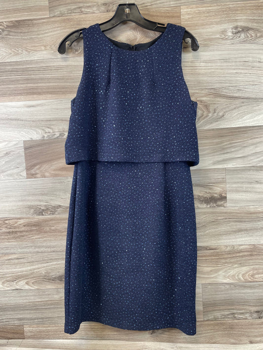 Navy Dress Casual Midi Clothes Mentor, Size M