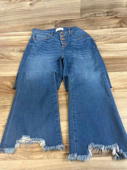 Blue Denim Jeans Flared Loft, Size 10