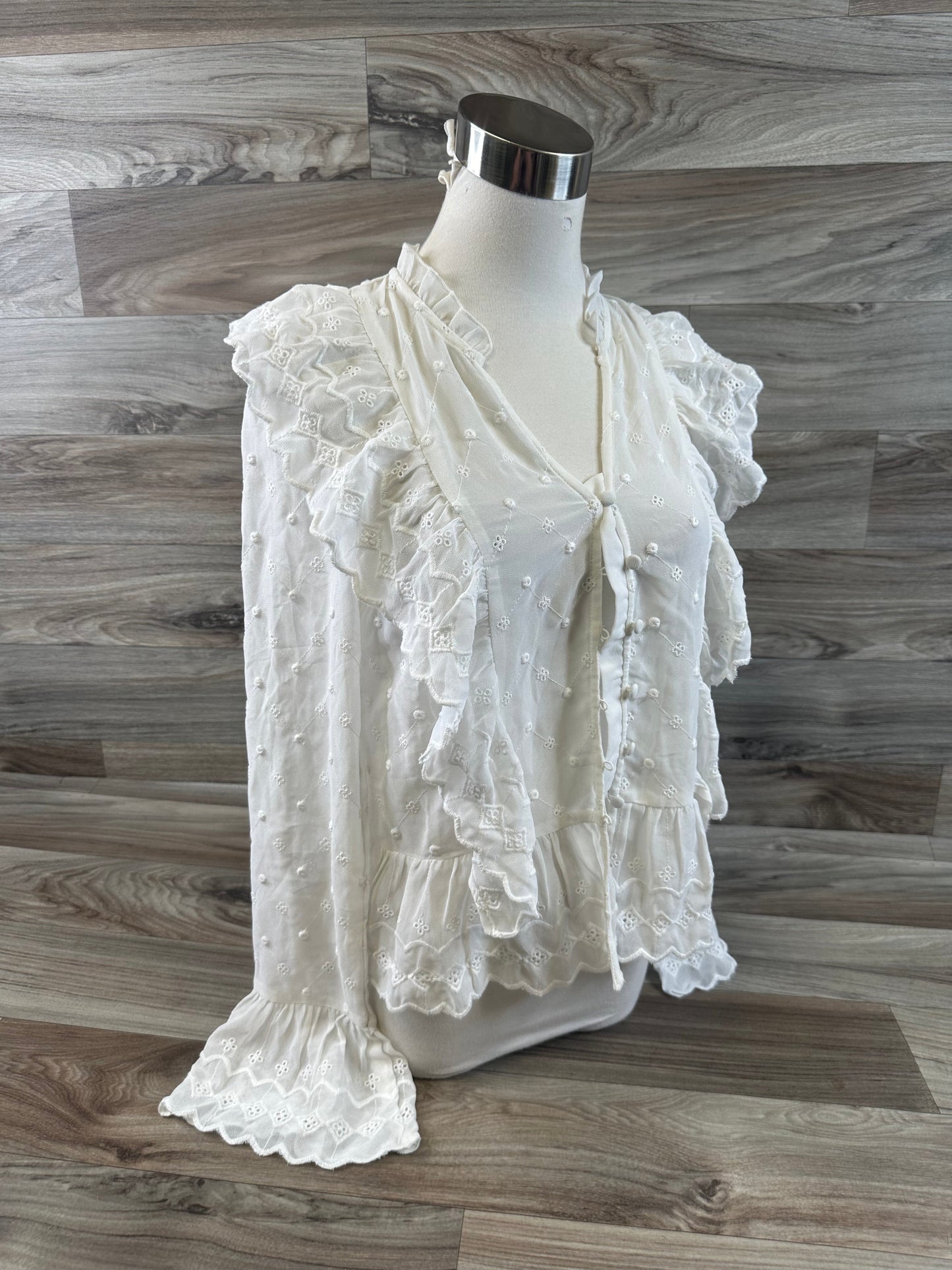 White Top Long Sleeve H&m, Size S