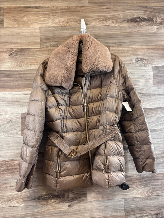 Jacket Puffer & Quilted By Michael By Michael Kors In Brown, Size: L