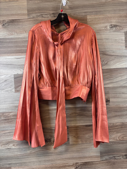 Top Long Sleeve By Clothes Mentor In Orange, Size: L