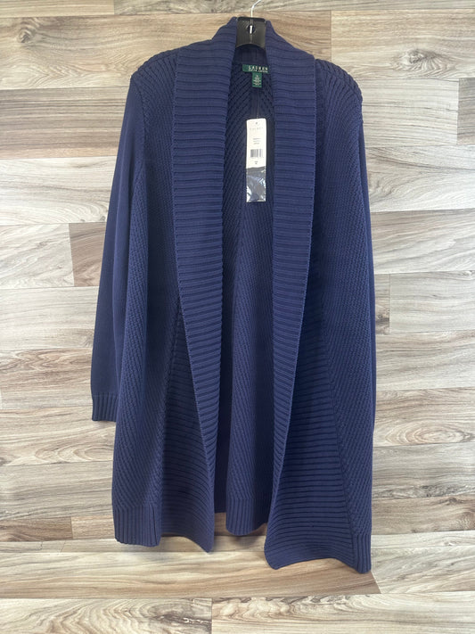 Sweater Cardigan By Lauren By Ralph Lauren In Navy, Size: Xl