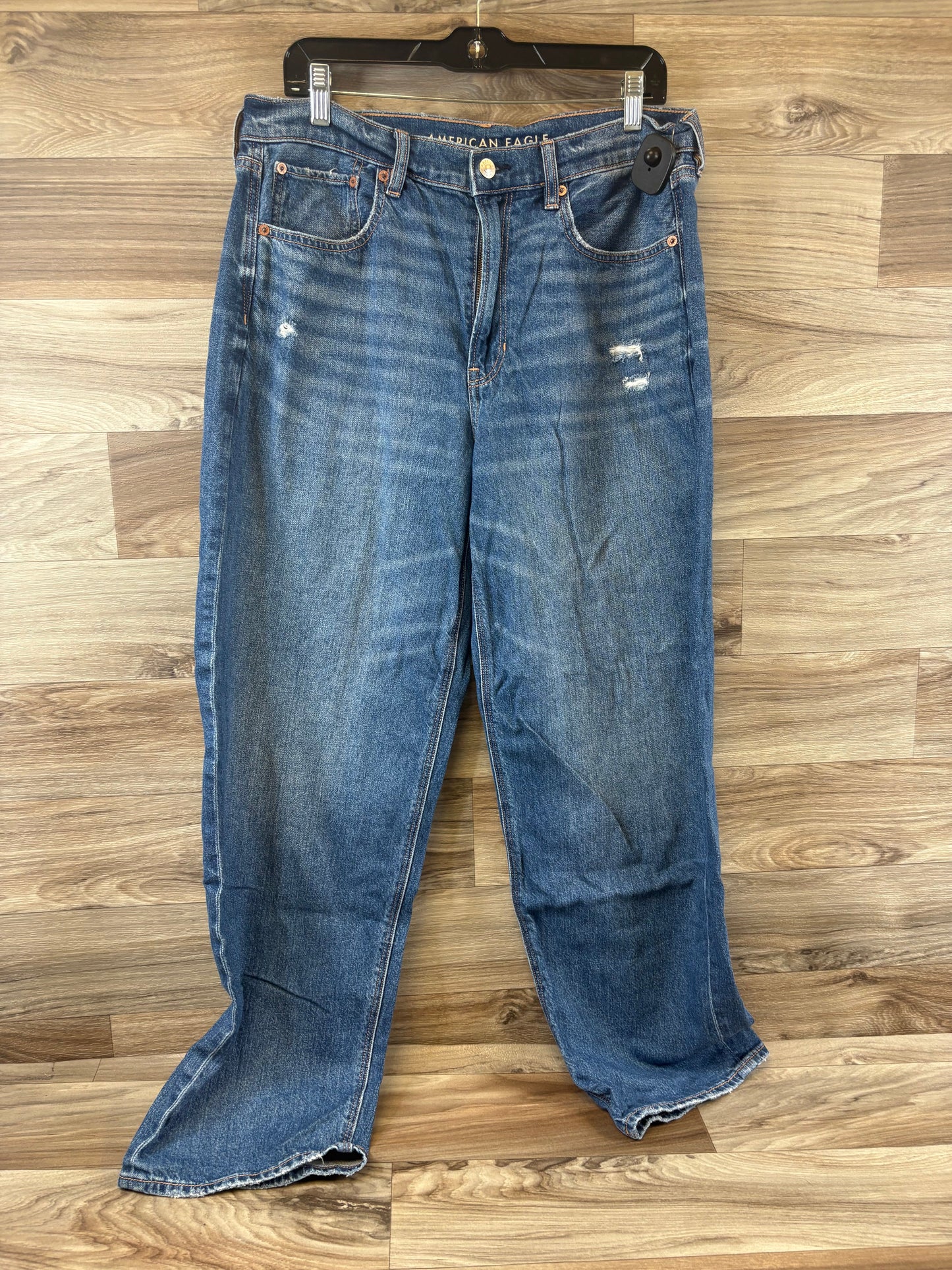 Jeans Straight By American Eagle In Blue Denim, Size: 12