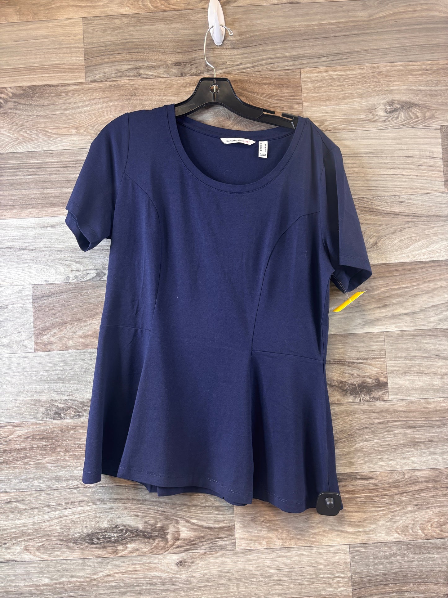 Top Short Sleeve Basic By Isaac Mizrahi Live Qvc In Navy, Size: M