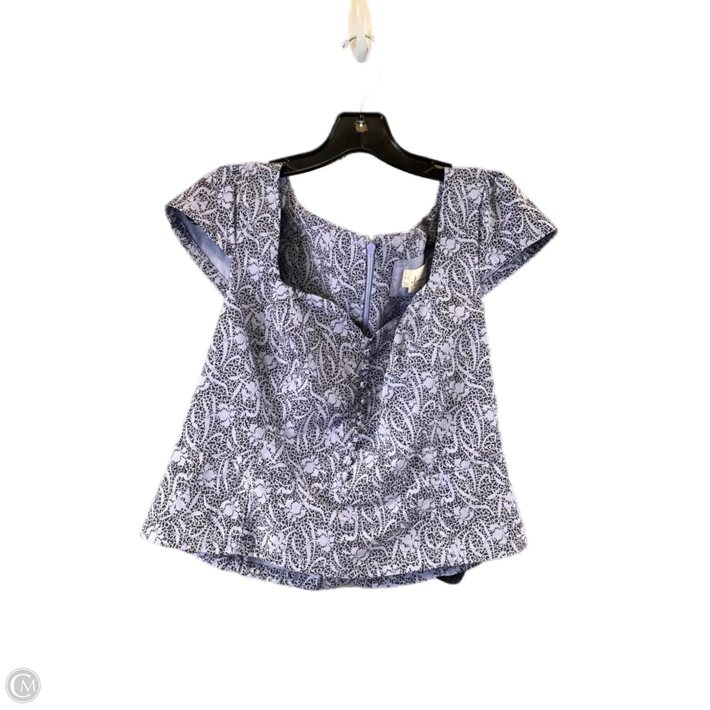 Top Short Sleeve By Anthropologie In Purple, Size: M
