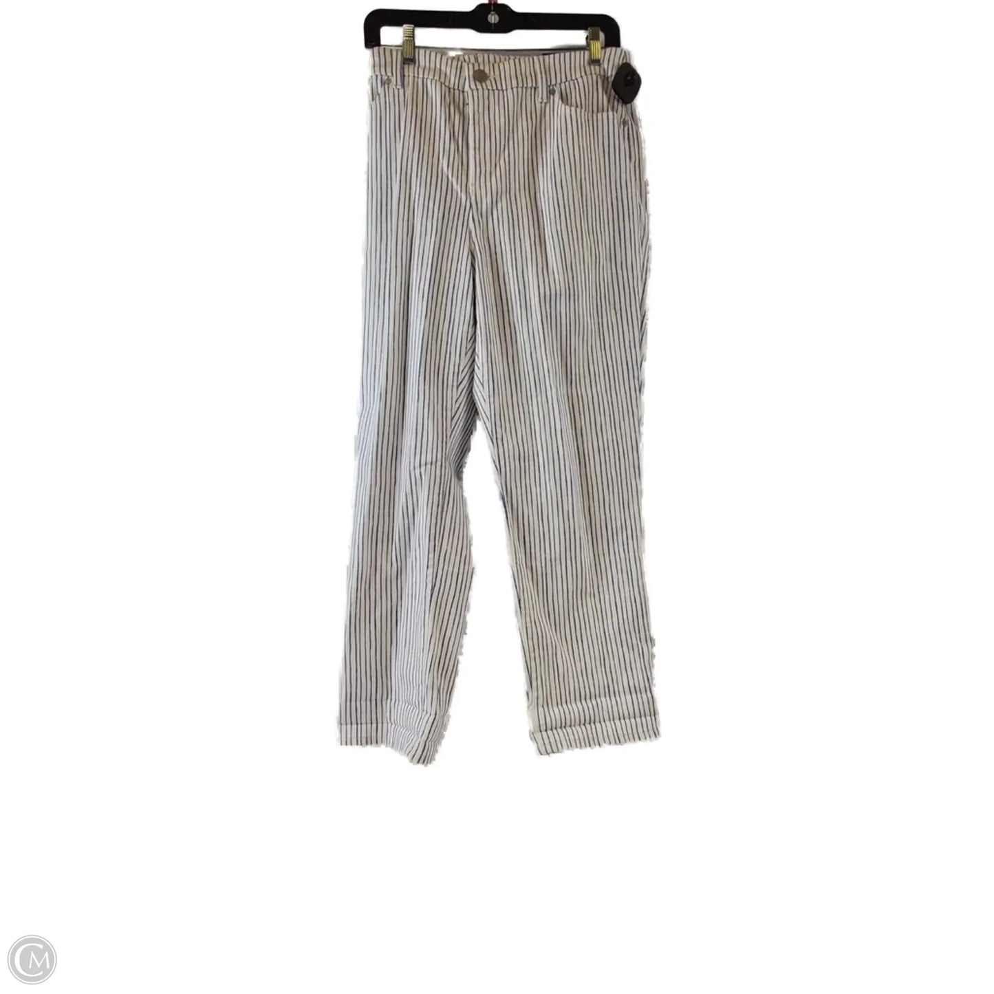 Jeans Cropped By Chicos In Blue & White, Size: 14