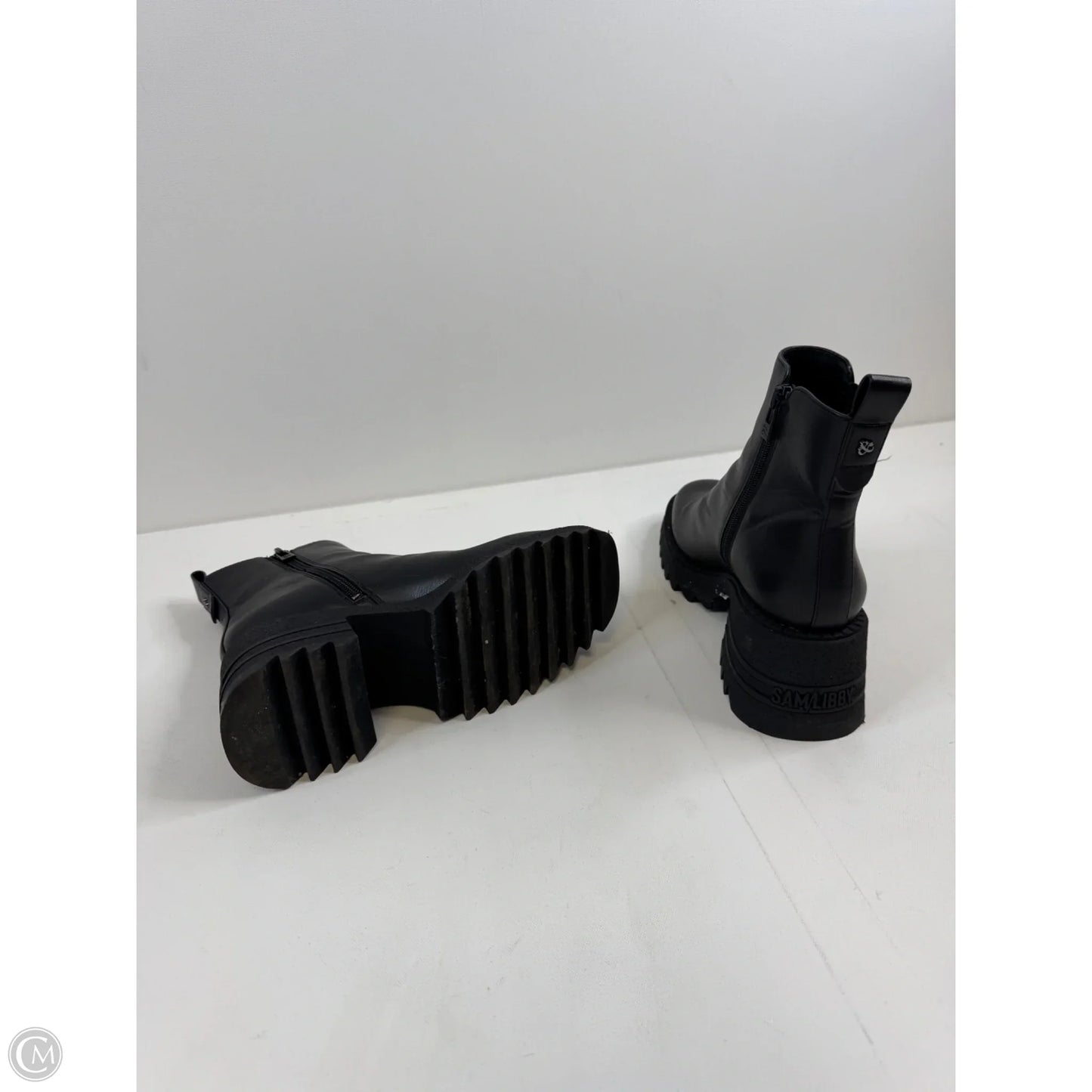 Boots Ankle Heels By Sam And Libby In Black, Size: 7