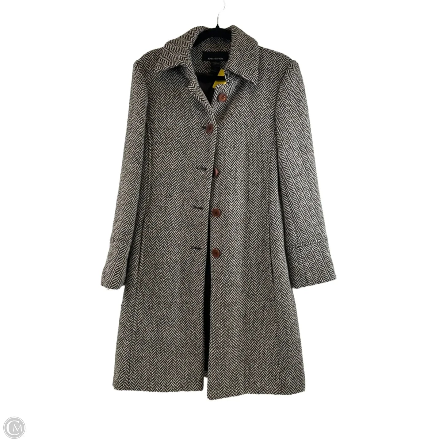 Coat Peacoat By Jones New York In Brown & Cream, Size: M