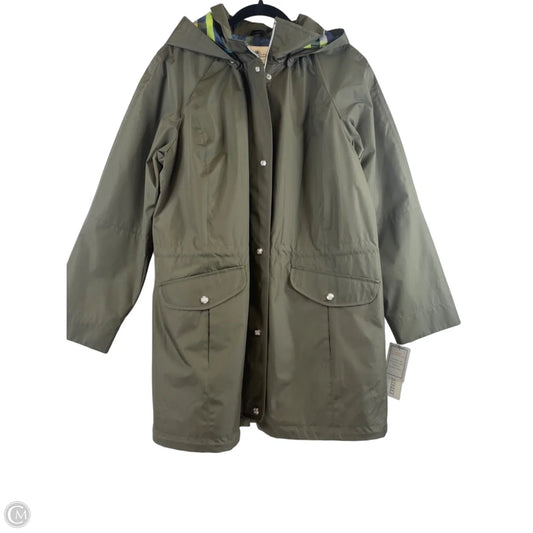 Coat Raincoat By Fleet Street In Green, Size: Xl
