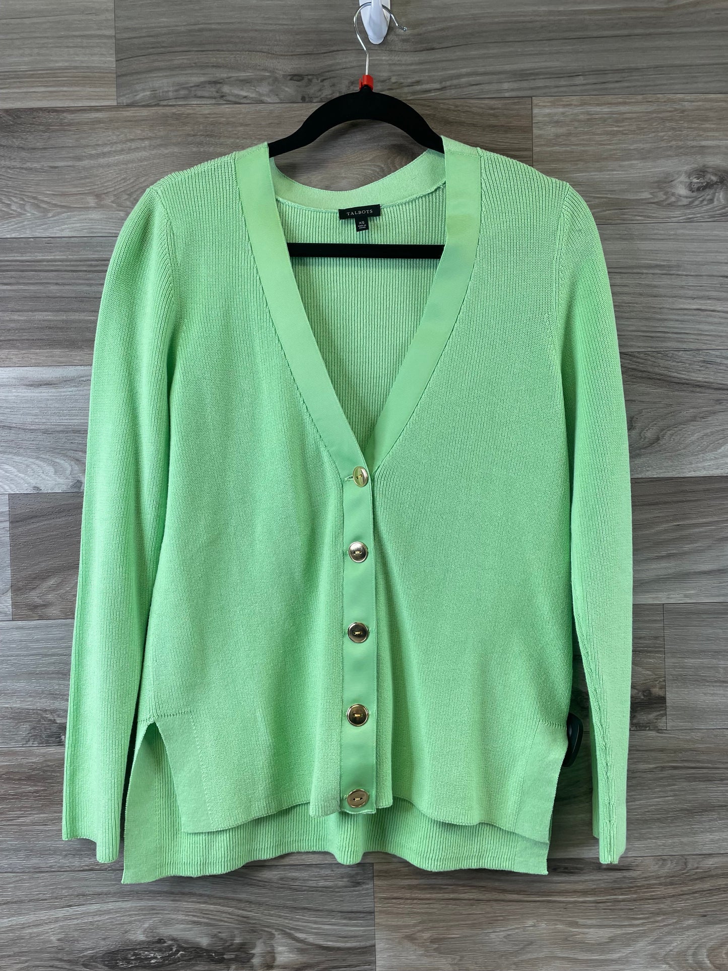 Sweater Cardigan By Talbots In Green, Size: Xs