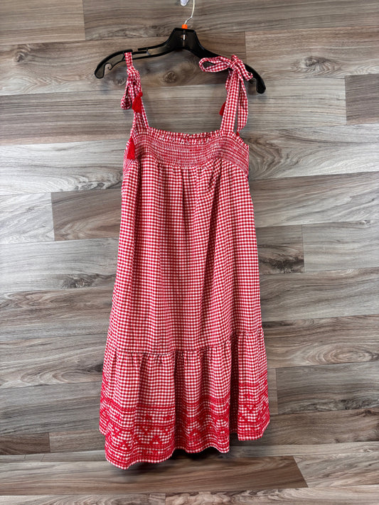 Red & White Dress Casual Midi Old Navy, Size M