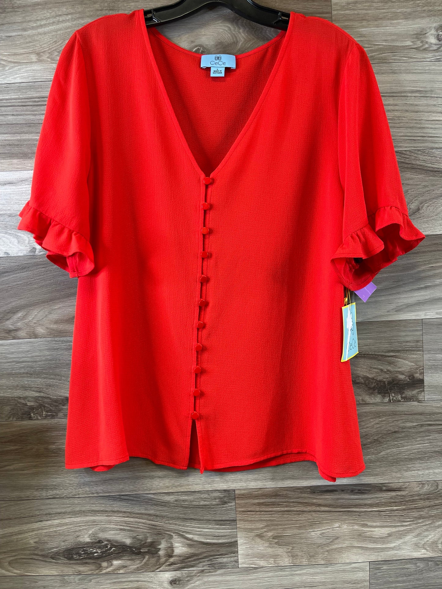 Red Top Short Sleeve Cece, Size Large