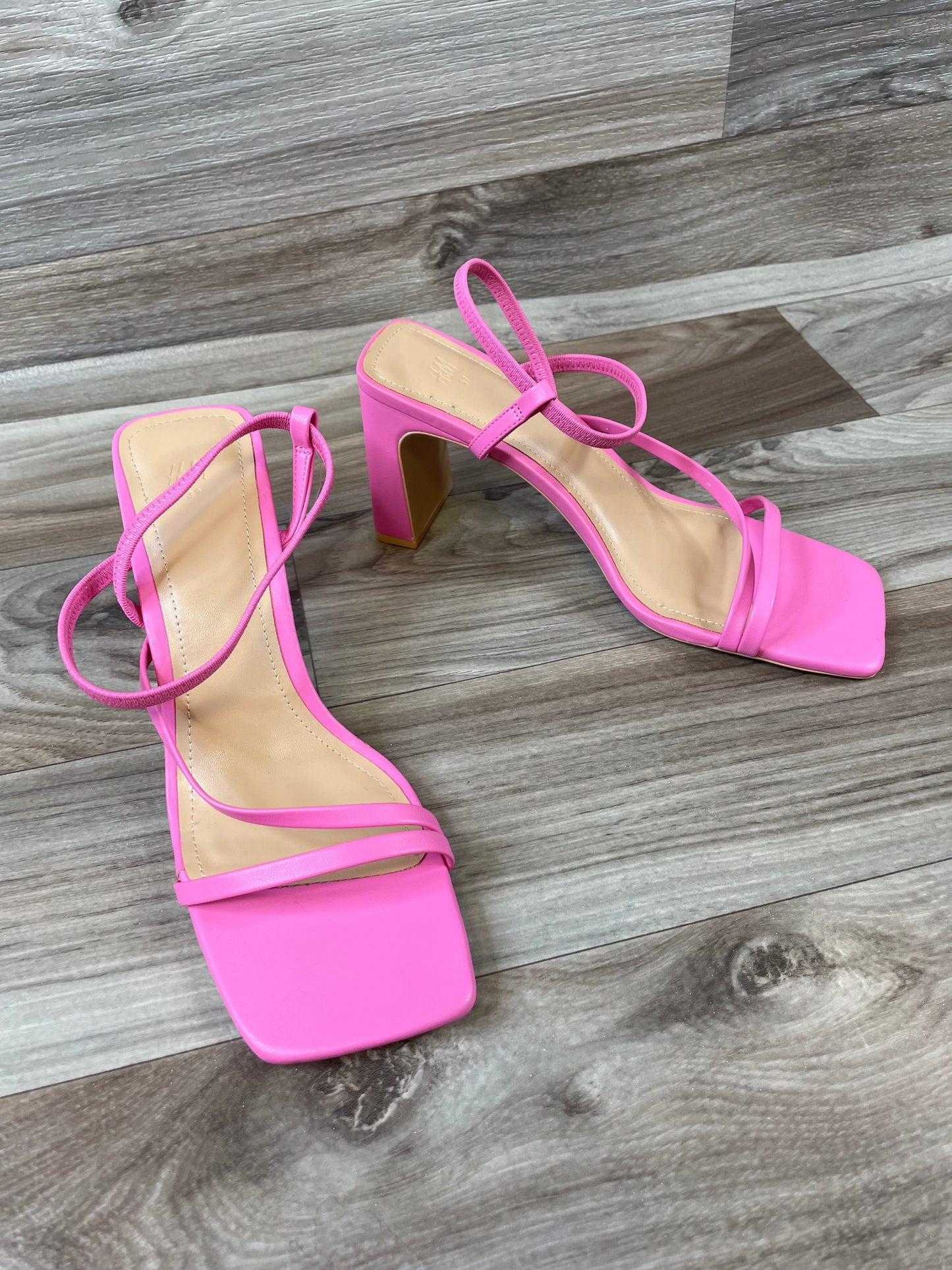 Pink Sandals Heels Block H&m, Size 8.5