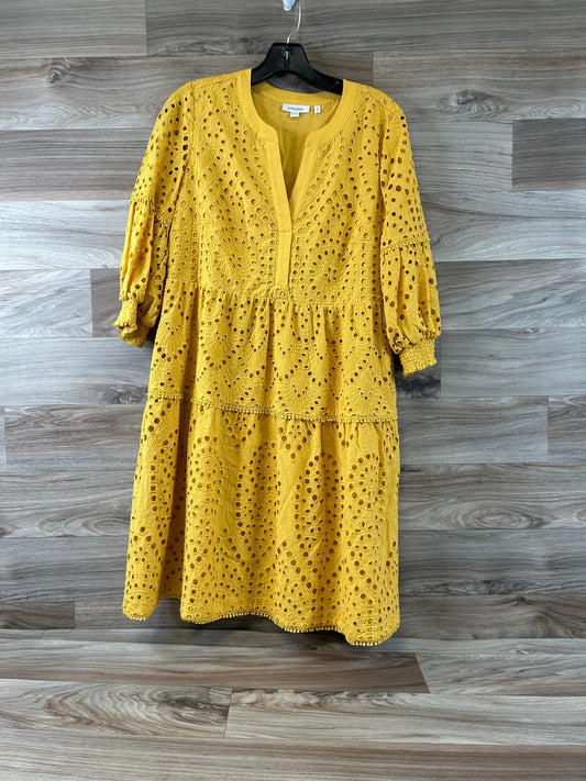 Yellow Dress Casual Midi Chicos, Size S