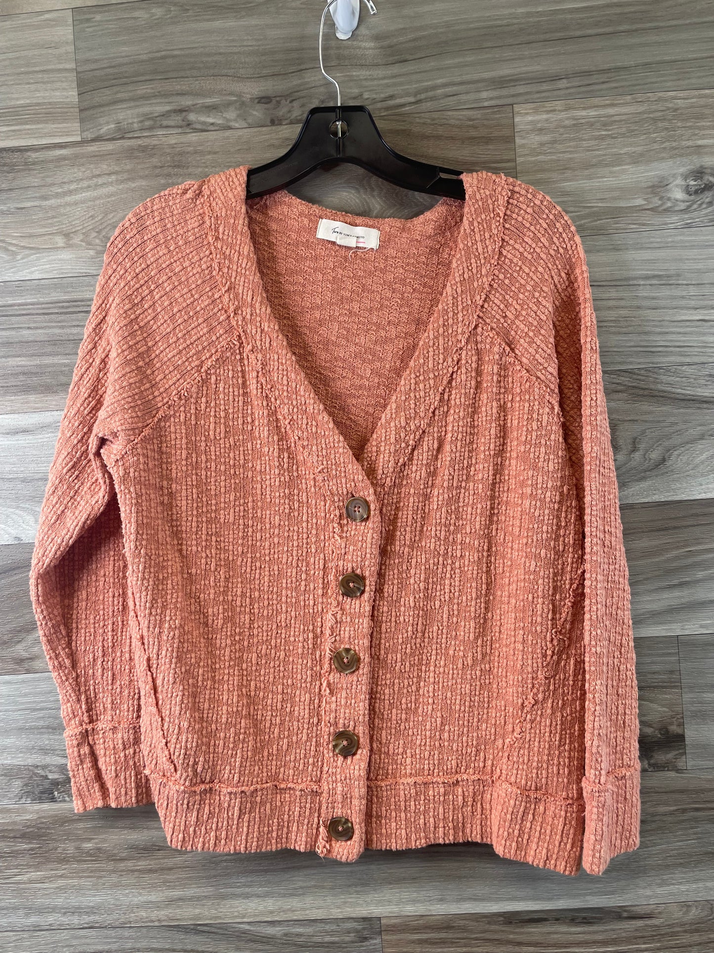 Orange Top Long Sleeve Basic Two By Vince Camuto, Size Large
