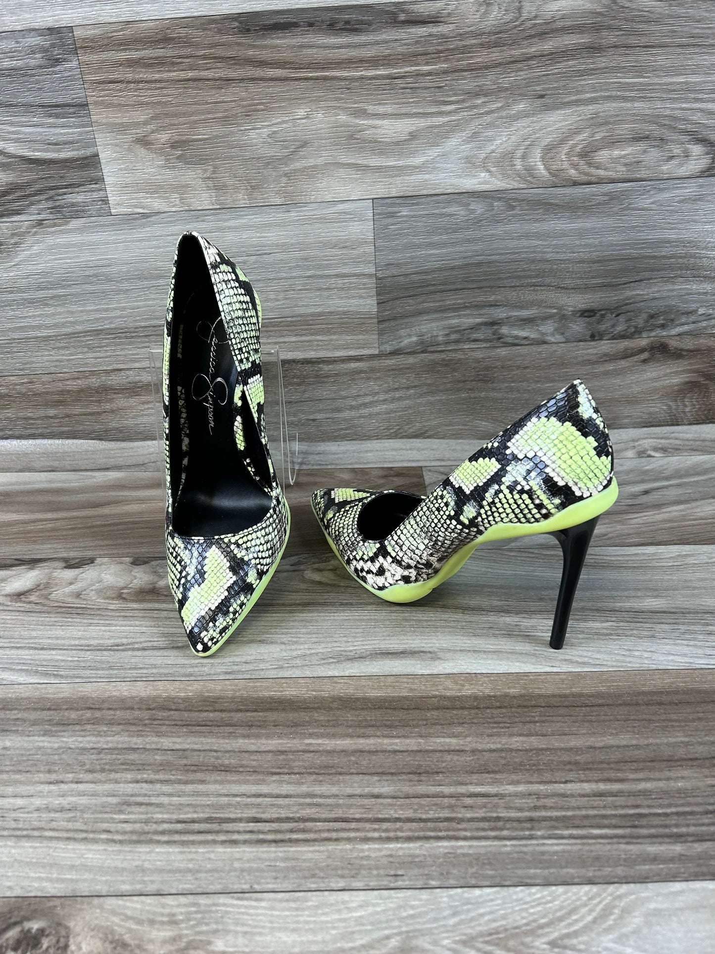 Black & Green Shoes Heels Stiletto Jessica Simpson, Size 7.5