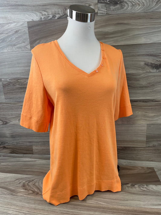 Orange Top Short Sleeve Basic Chicos, Size M