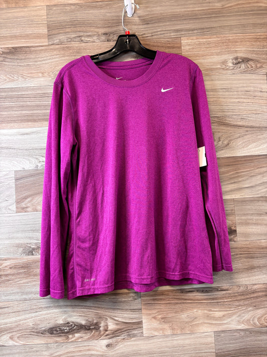 Athletic Top Long Sleeve Crewneck By Nike Apparel In Purple, Size: Large