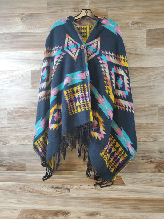 Poncho By Clothes Mentor In Multi-colored, Size: Onesize