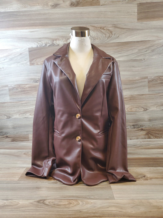 Blazer By Clothes Mentor In Brown, Size: S