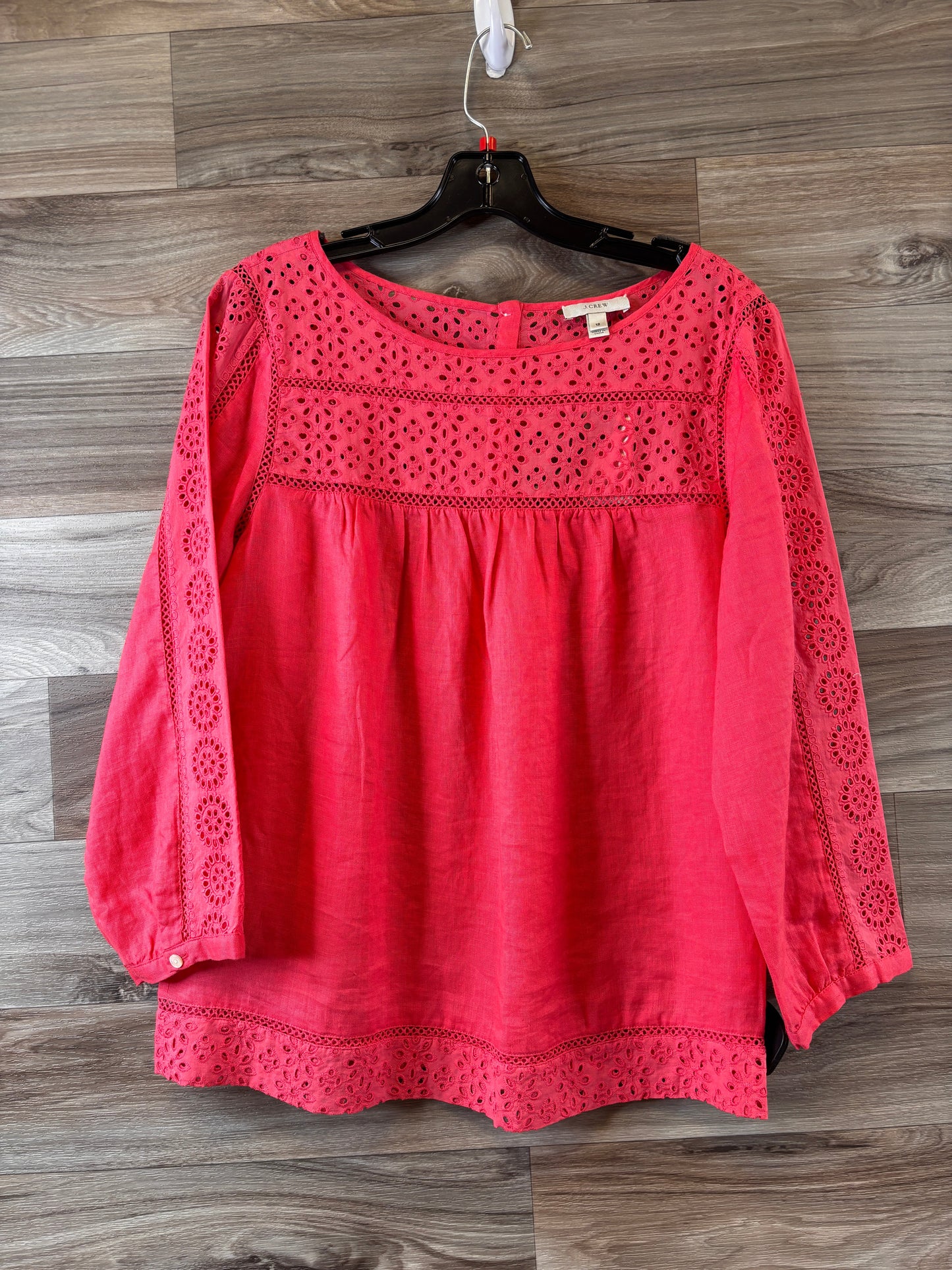 Top 3/4 Sleeve By J. Crew In Pink, Size: Large