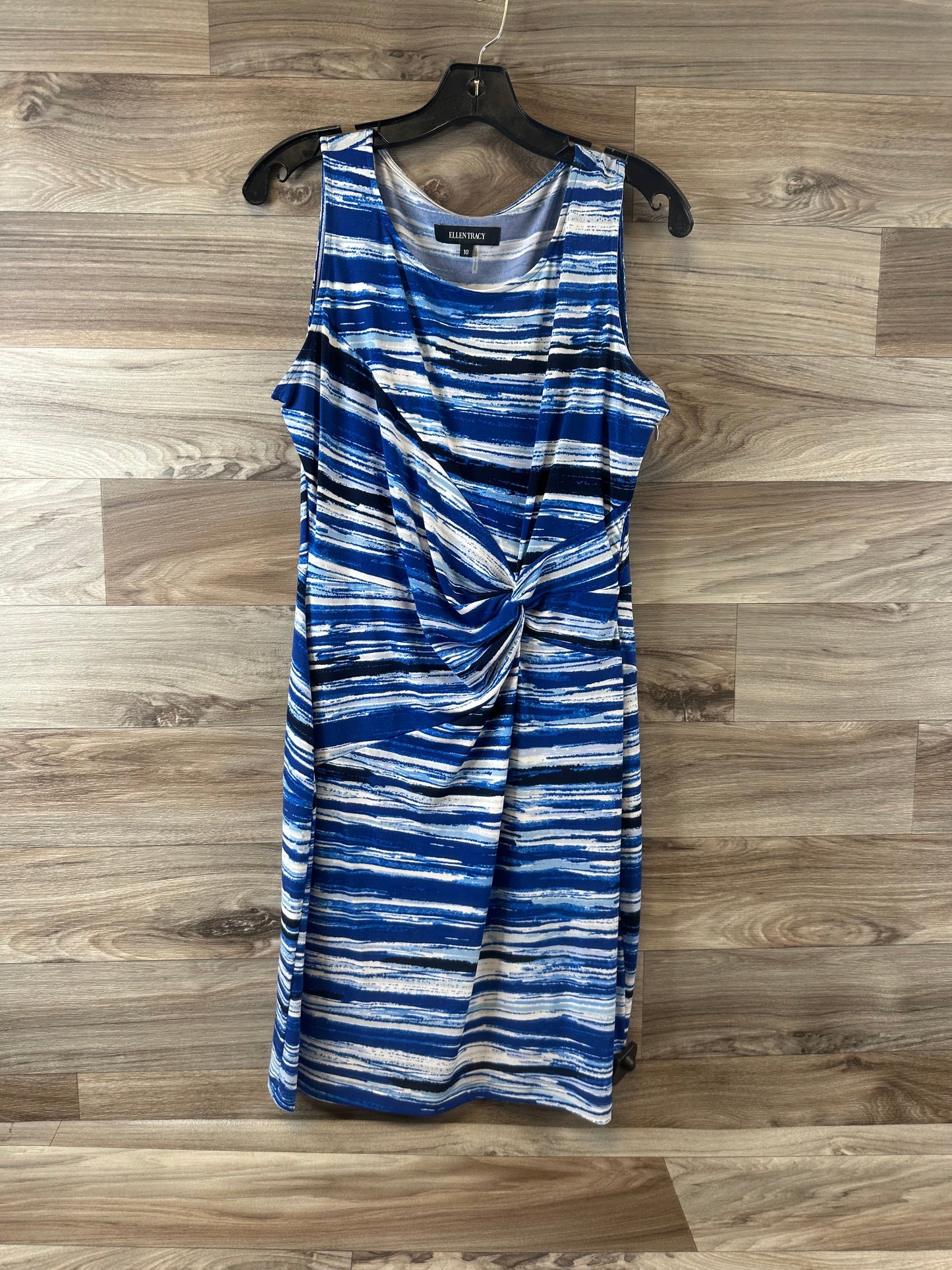 Dress Casual Midi By Ellen Tracy In Blue & White, Size: M