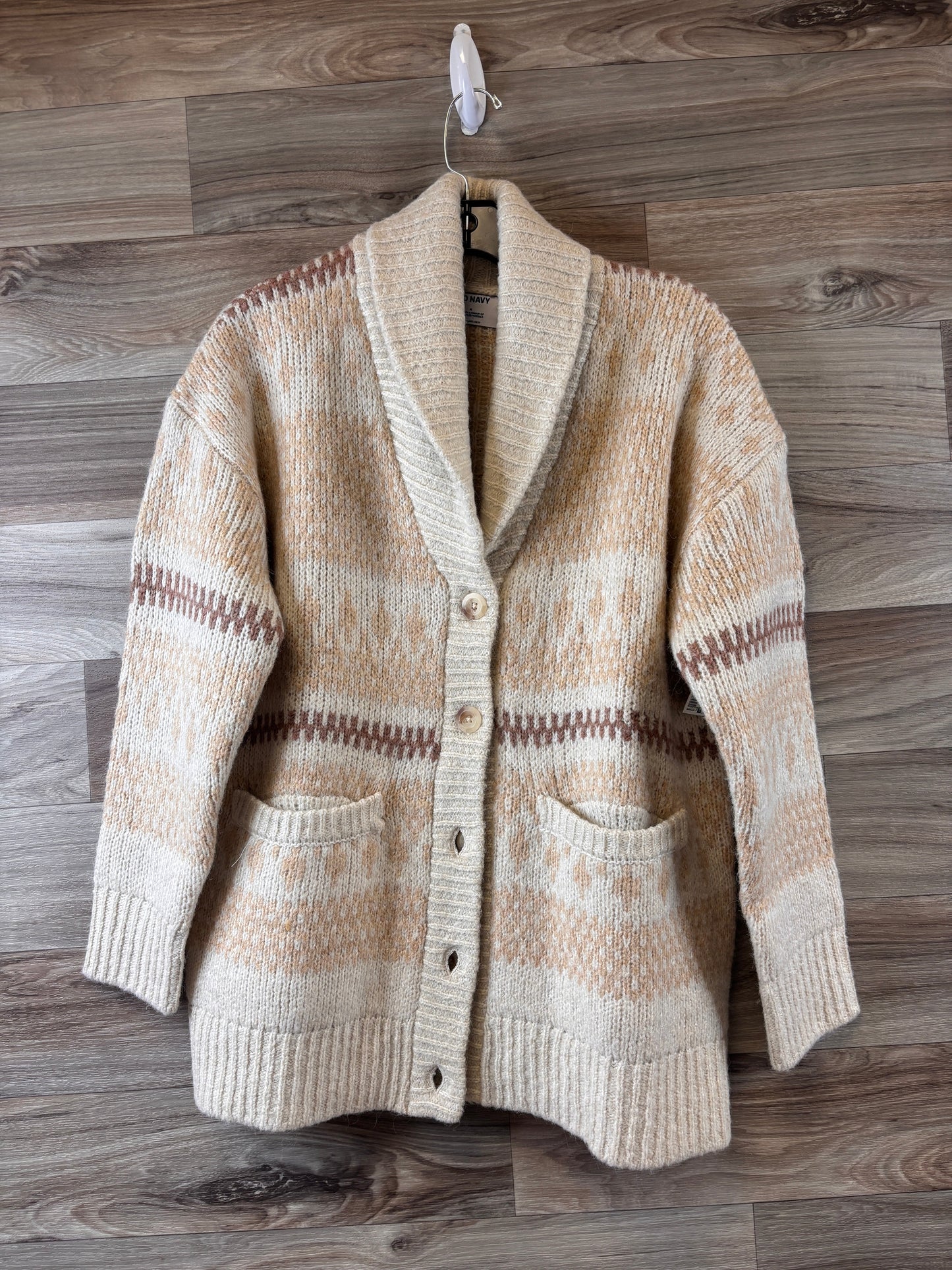 Sweater Cardigan By Old Navy In Tan, Size: M