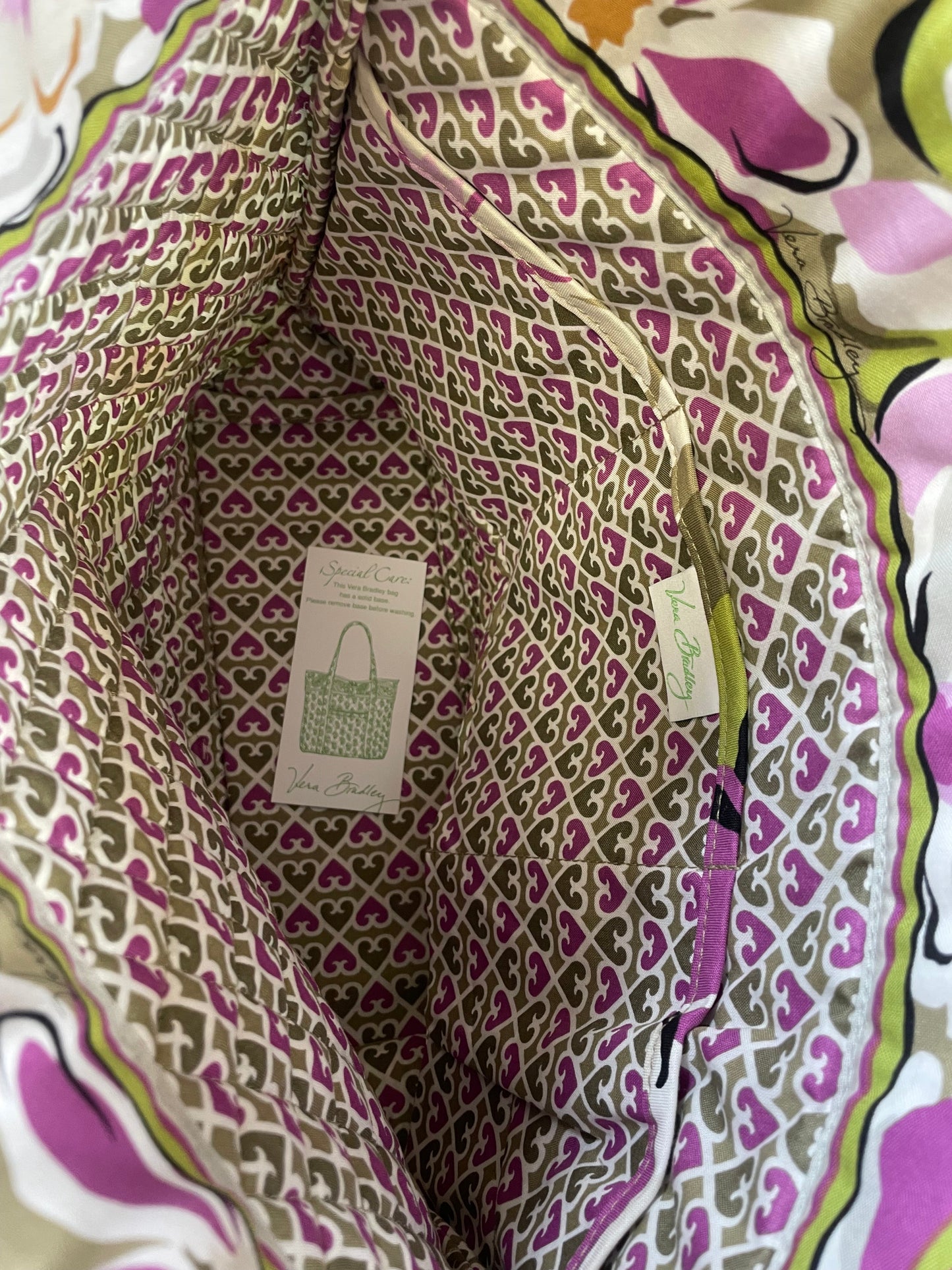 HANDBAG VERA BRADLEY in GREEN & PURPLE, Size: MEDIUM