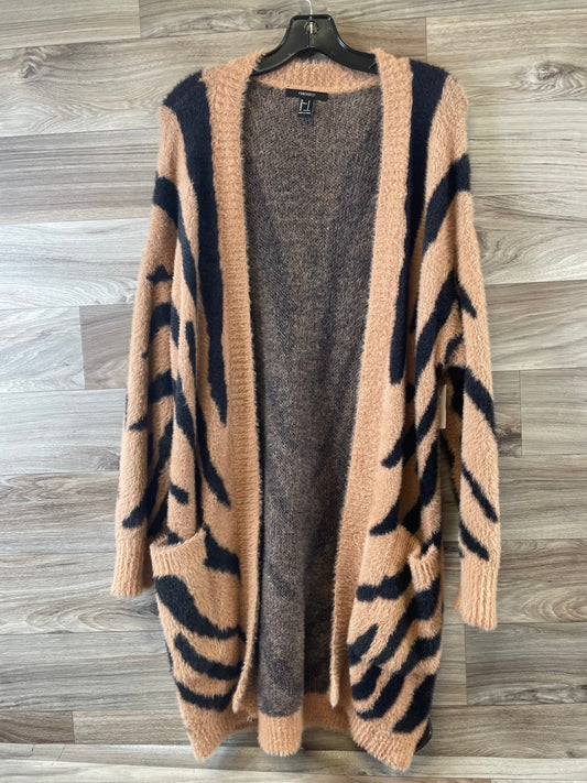 Sweater Cardigan By Forever 21 In Black & Brown, Size: Xlp