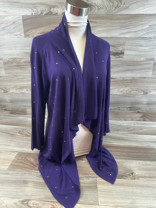 Cardigan By Cache In Gold & Purple, Size: M