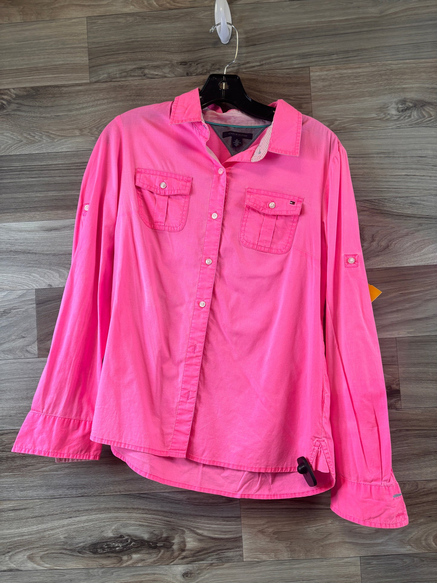 Top Long Sleeve Basic By Tommy Hilfiger In Pink, Size: M