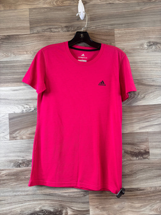 Athletic Top Short Sleeve By Adidas In Pink, Size: S