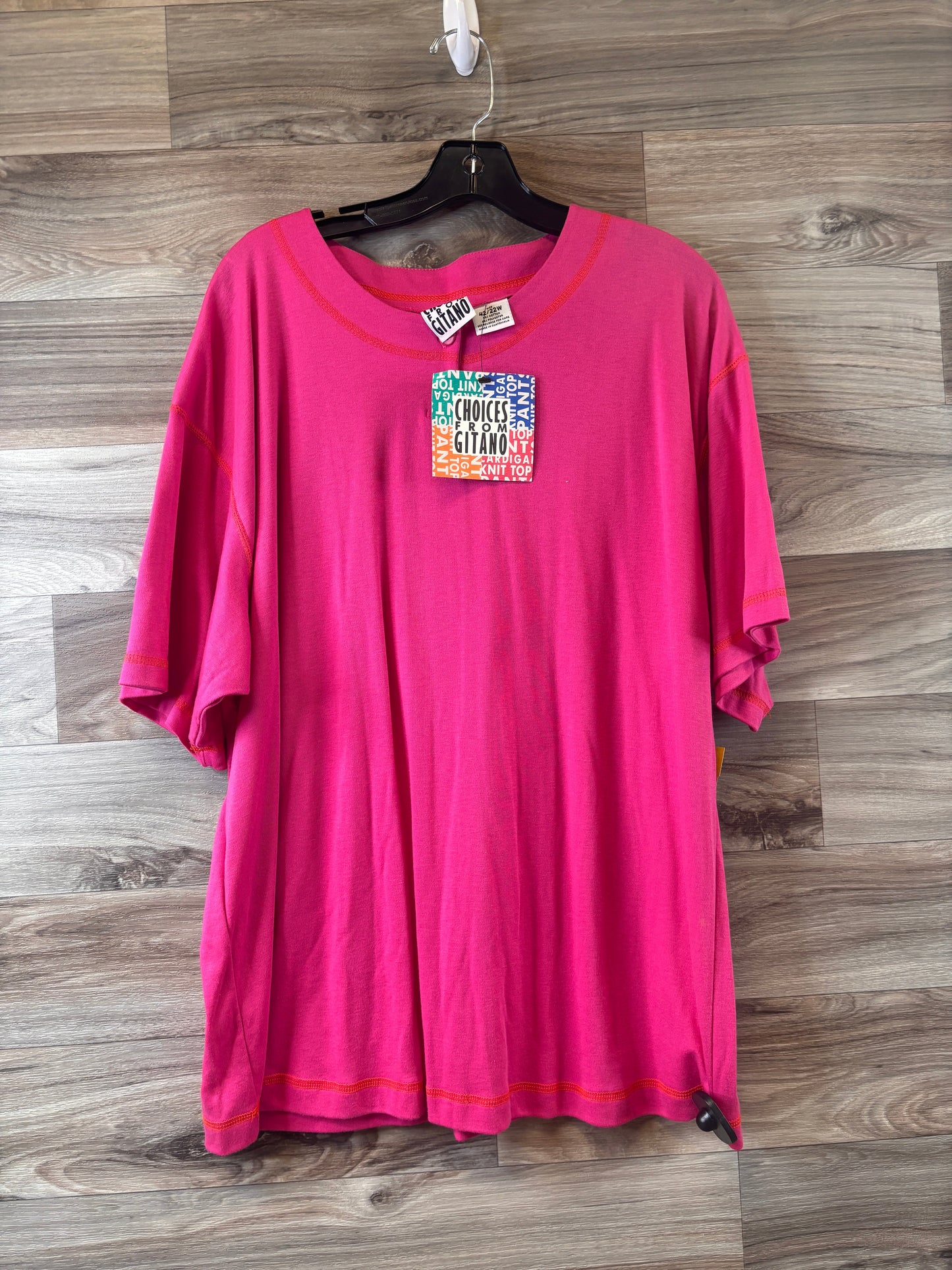 Top Short Sleeve Basic By Clothes Mentor In Pink, Size: 2x