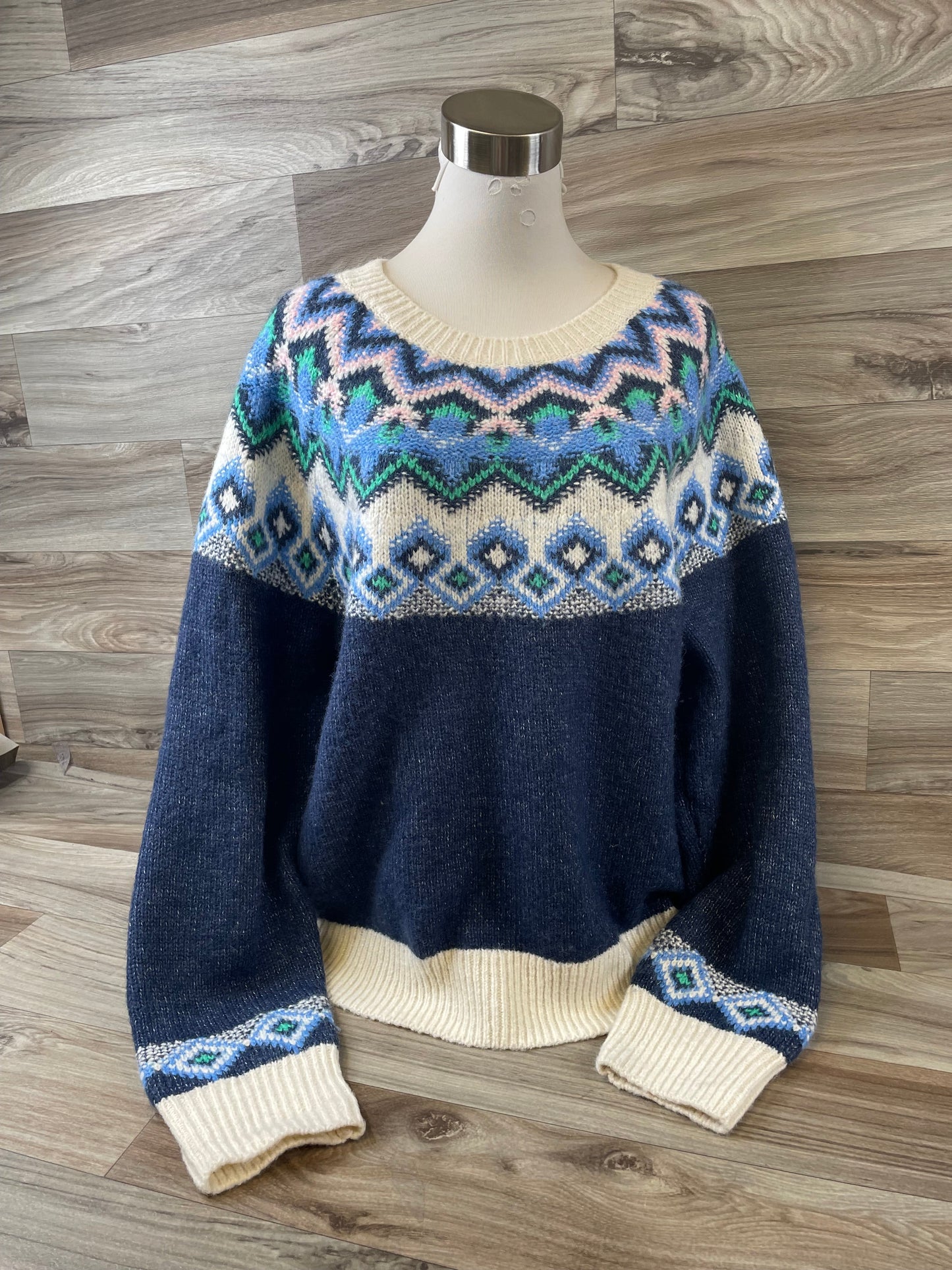 Sweater By Old Navy In Blue & Green, Size: L