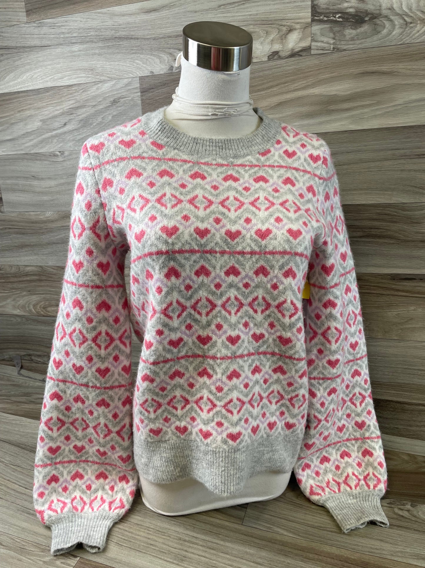 Sweater By Loft In Grey & Pink, Size: S