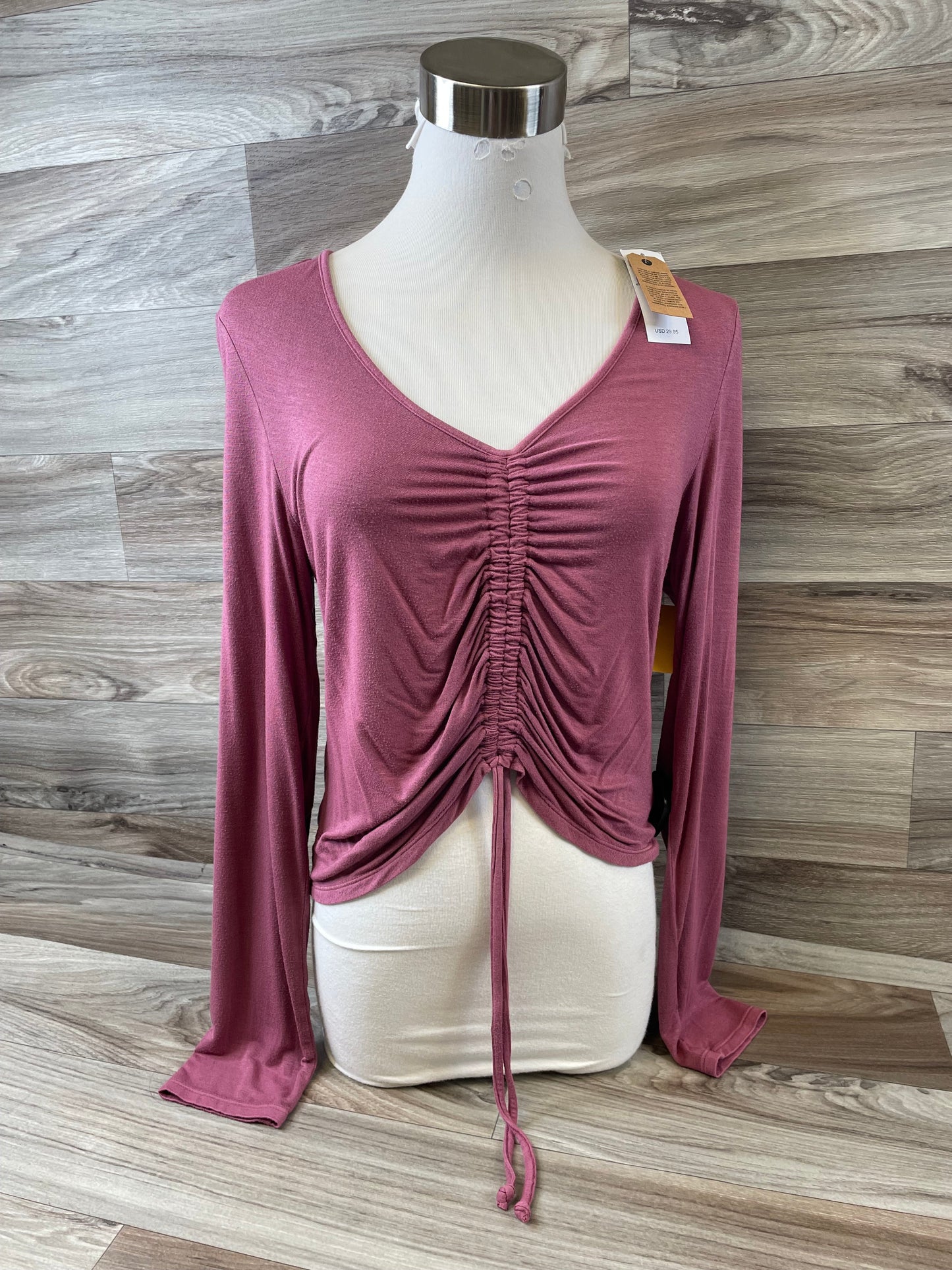 Top Long Sleeve By American Eagle In Pink, Size: L