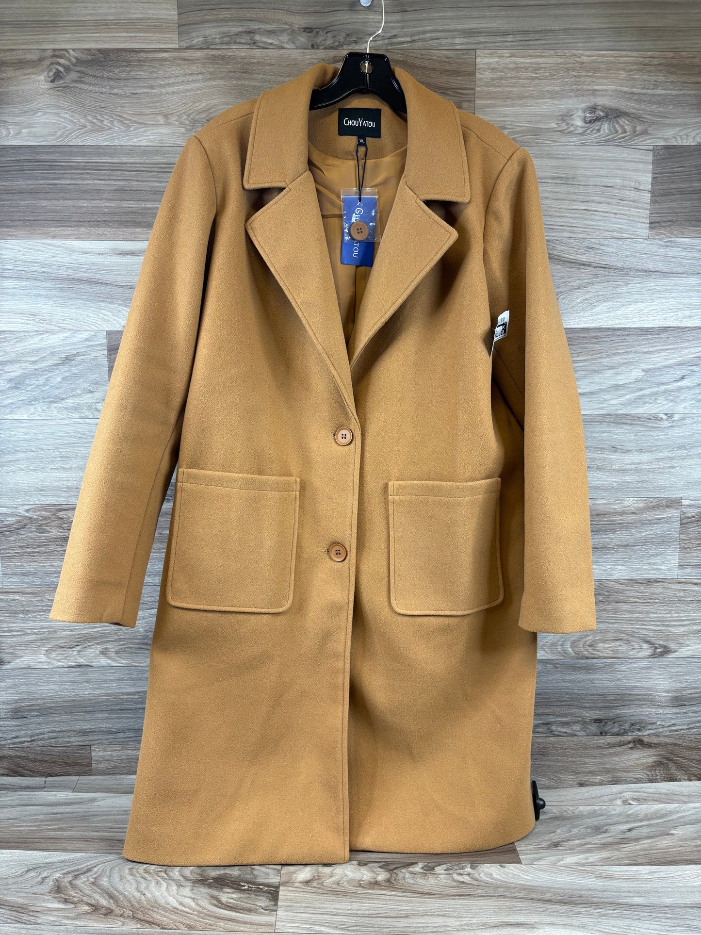 Coat Peacoat By Clothes Mentor In Tan, Size: Xl