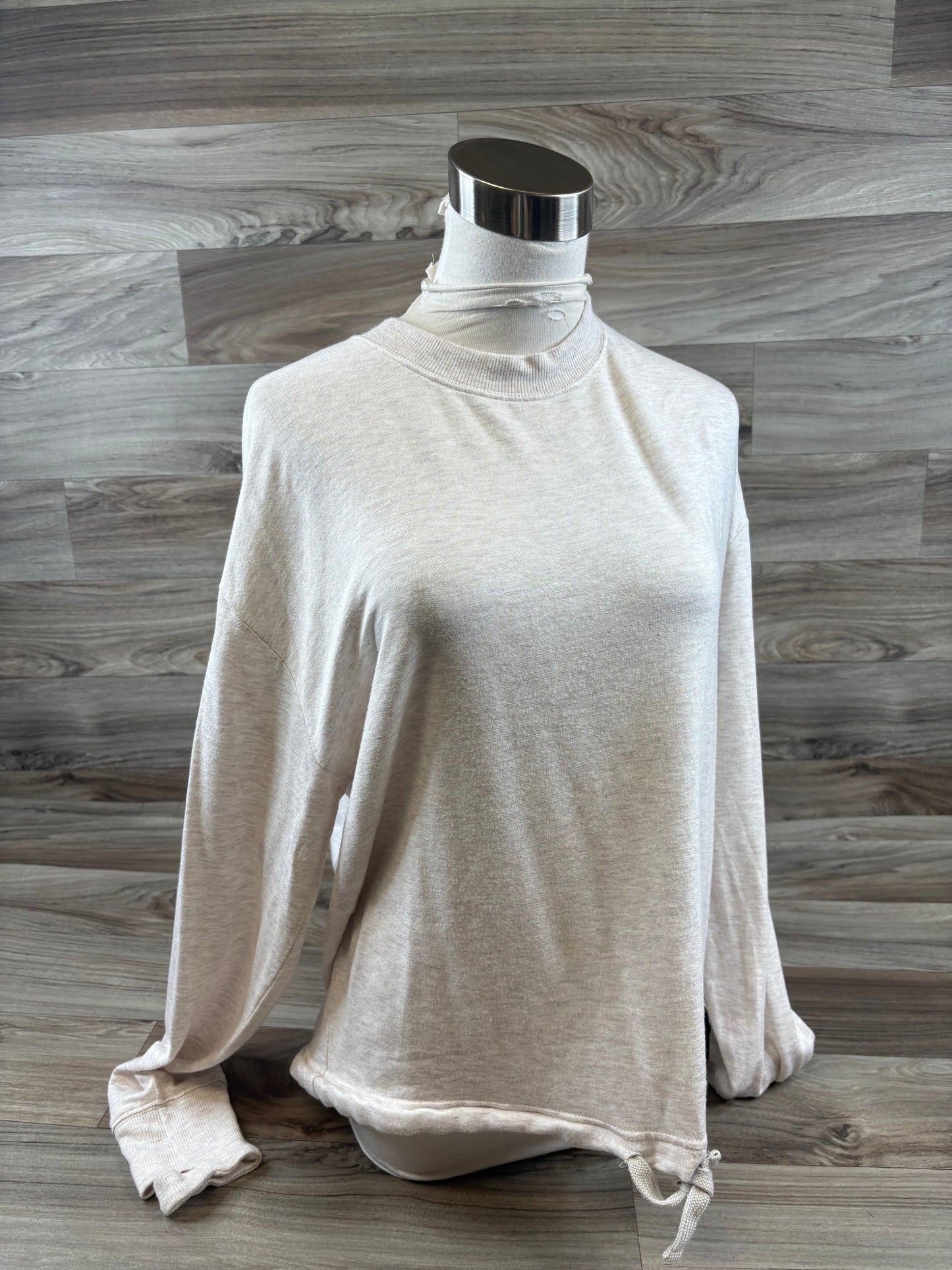 Top Long Sleeve By Athleta In Brown & Cream, Size: S