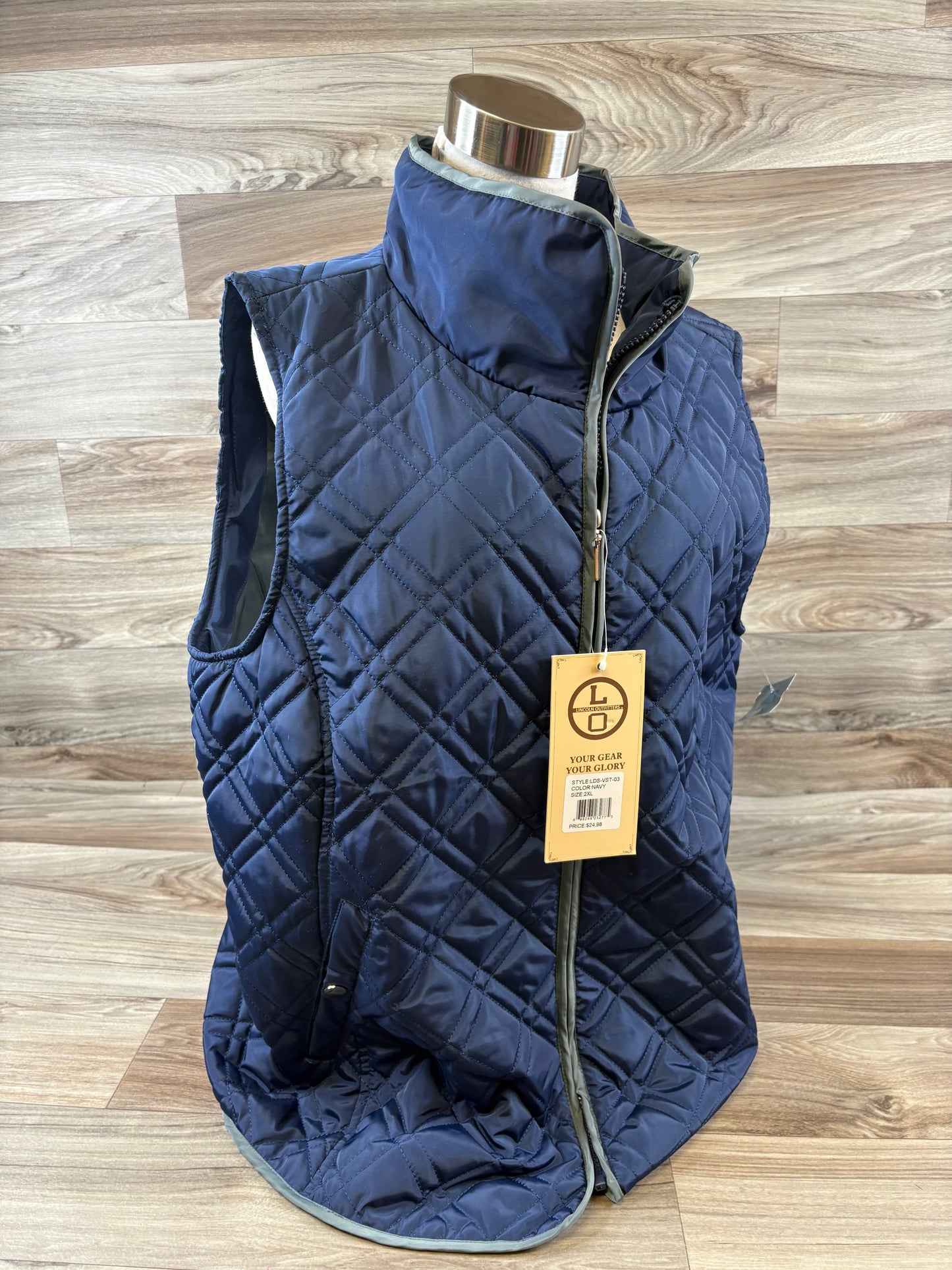 Vest Puffer & Quilted By Clothes Mentor In Navy, Size: Xxl