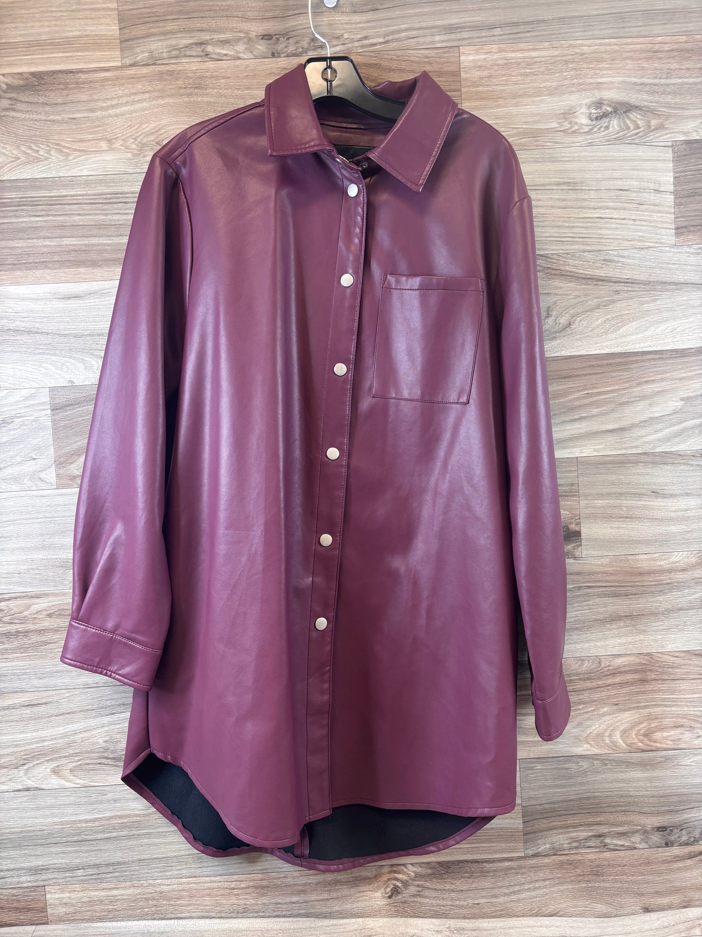 Jacket Shirt By Clothes Mentor In Purple, Size: M