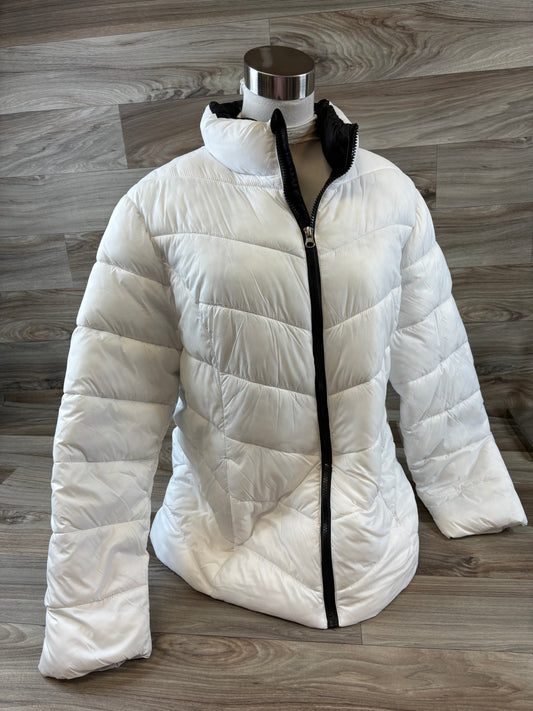 Jacket Puffer & Quilted By Time And Tru In White, Size: L