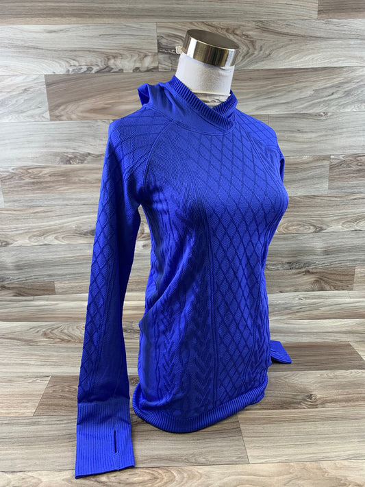 Athletic Top Long Sleeve Hoodie By Lululemon In Blue, Size: S