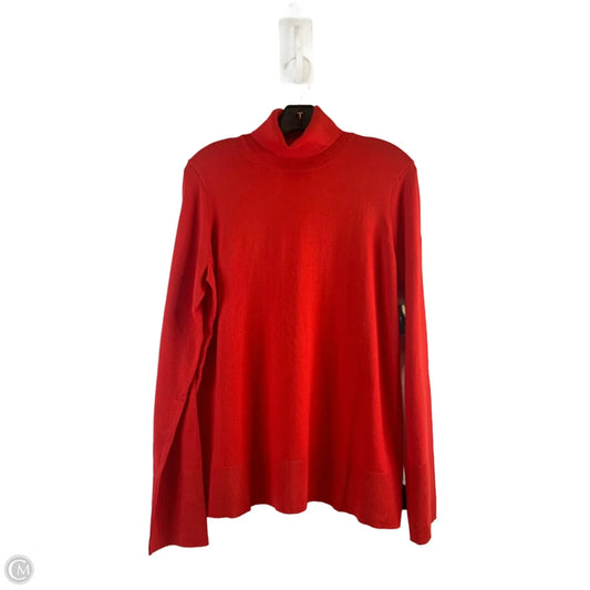 Top Long Sleeve By Free Assembly In Red, Size: L