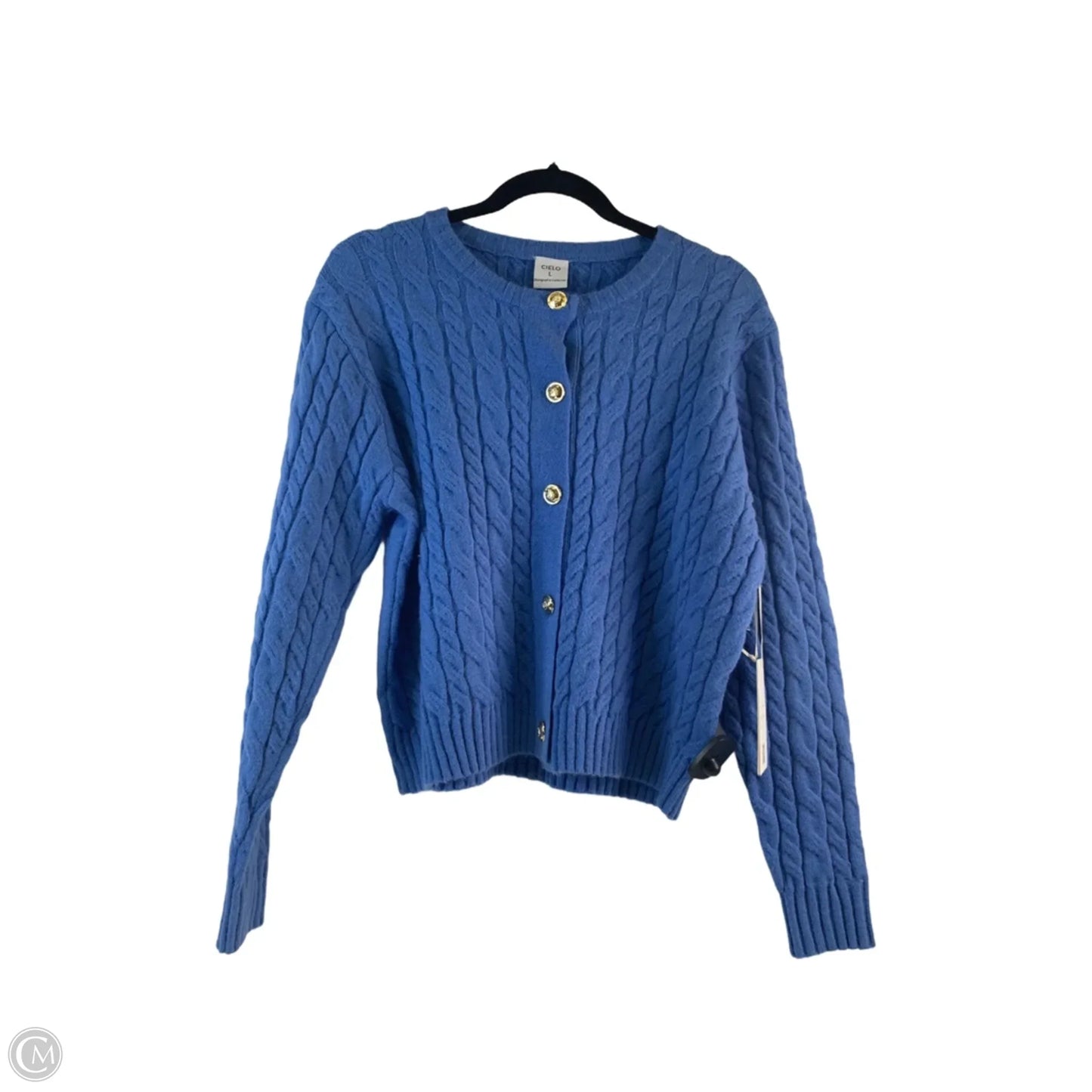 Sweater Cardigan By Cielo In Blue, Size: L