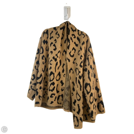 Sweater Cardigan By Clothes Mentor In Black & Tan, Size: L