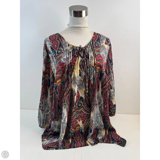 Top 3/4 Sleeve By Roz And Ali In Paisley Print, Size: 2x